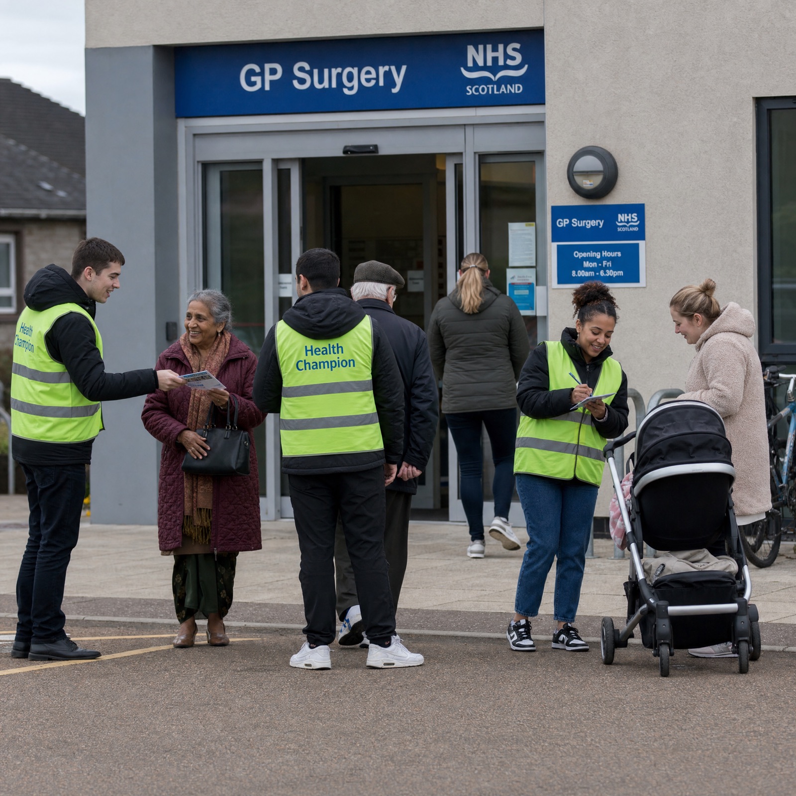 Volunteer walk leader at a Penicuik gate